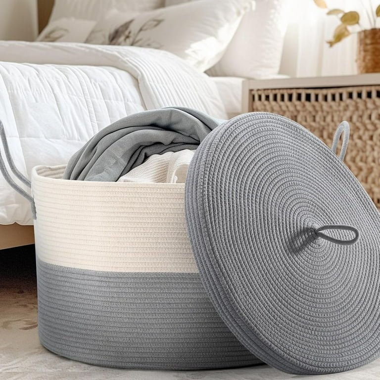 Gray blanket basket cheap