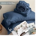 thumbnail image 4 of Simple&Opulence 100% Linen Sheet Set Solid Color-3 Pcs Washed French Linen Bed Sheets(1 Flat Sheet,1 Fitted Sheet,1 Pillowcase)-Breathable Bedding Set (Twin,Blue), 4 of 9