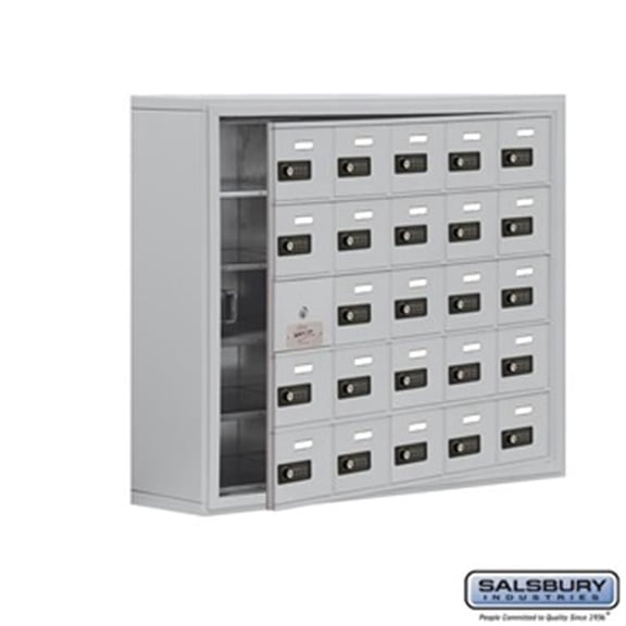 SalsburyIndustries  Cell Phone Storage Locker With Front Access Panel - 5 Door High Unit- Aluminum