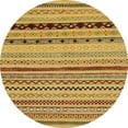 thumbnail image 1 of Ahgly Company Tapis Rond Abstrait Orange pour Intérieur, 7 Pieds Rond, 1 of 6