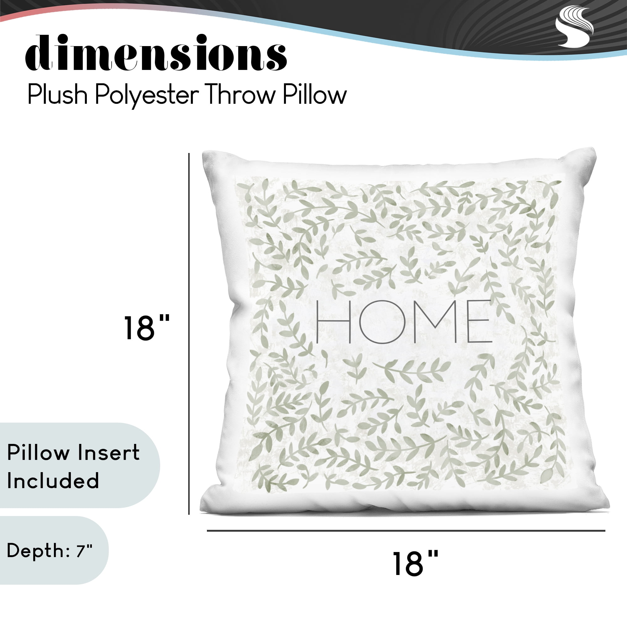 Stupell Industries Home with Ivy Sprigs Decorative Printed Throw Pillow, design by SD Graphics Studio