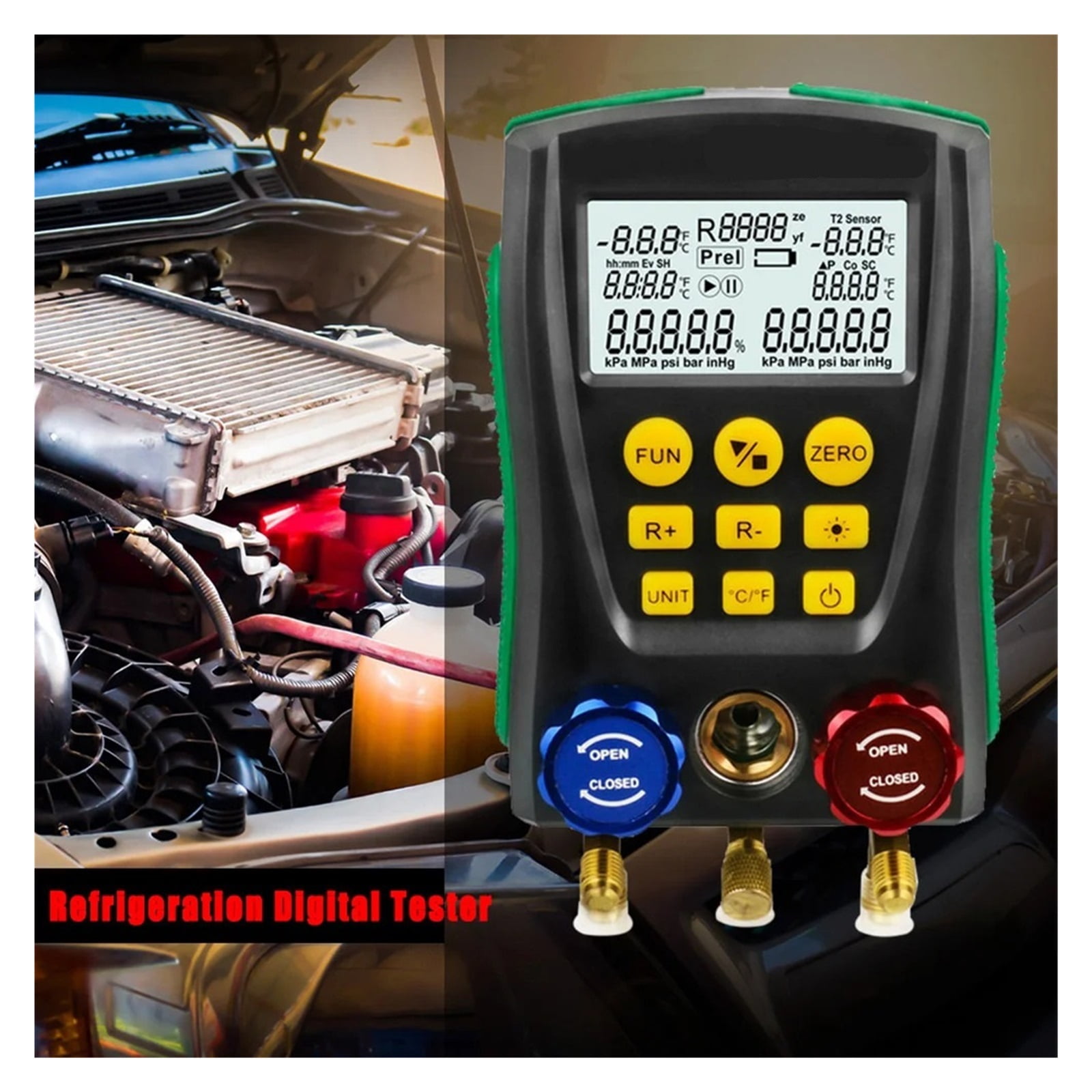 Vacuum Pressure Gauge Digital Manifold Meter HVAC Temperature Test