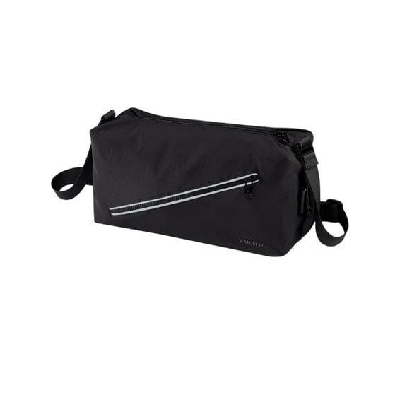 WATERFLY Unisex Large Capacity Travel Hiking Nylon Cross-Body Shoulder Bag,Black
