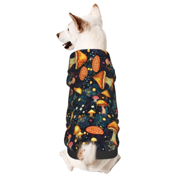 Fotbe Colorful Plants Mushroom Sudadera con Estampado para Perros Pequeños – Suéter con Capucha para Mascotas, Tela Suave de Forro Polar con Bolsillo-X-Small