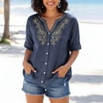 thumbnail image 6 of Womens Summer Tops Short Sleeve Tshirts Shirts V Neck T Shirts Fashion Basic Tops For Woman Casual Tops For Women, 6 of 6