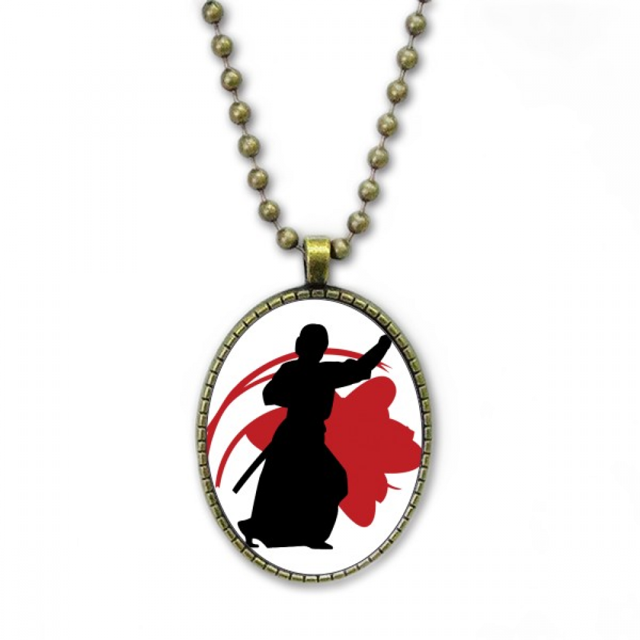 Japón Asia samurai Katana Sakura Parry silueta Collar Colgante de cadena vintage Colección de joyas colgantes Unbranded M