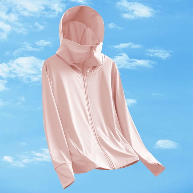 Mgmyaa Veste à Capuche de Protection Solaire pour Filles, Légère, Séchage Rapide, Protection UV, 3-16 Ans