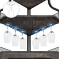 thumbnail image 4 of Estilo rural-style oak gray five-tier bar gabinete para de esquina almacenamiento con adjustable estantes y glass holder in dining room, 4 of 7