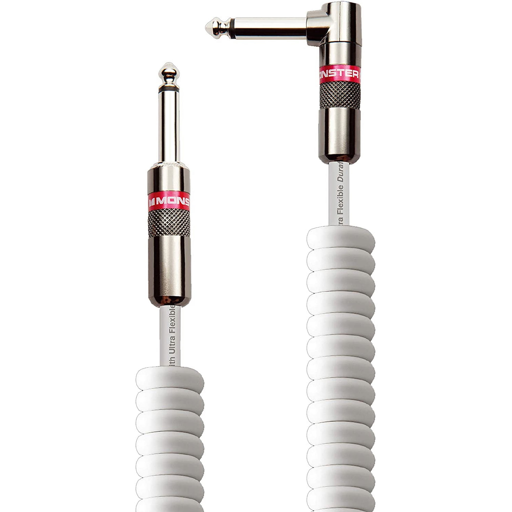 Monster Prolink Classic 1/4" Coiled Instrument Cable, 21ft - Durable High-Performance Audio