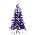 thumbnail image 1 of Patiojoy 6FT Black Halloween Tree Artificial Hinged PVC Christmas Tree w/250 LED lights, 1 of 10