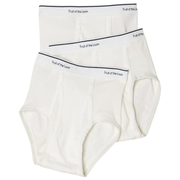 "Fruit Of The Loom Boys` 3-Pack Full Cut Cotton White Briefs, XS, White"
