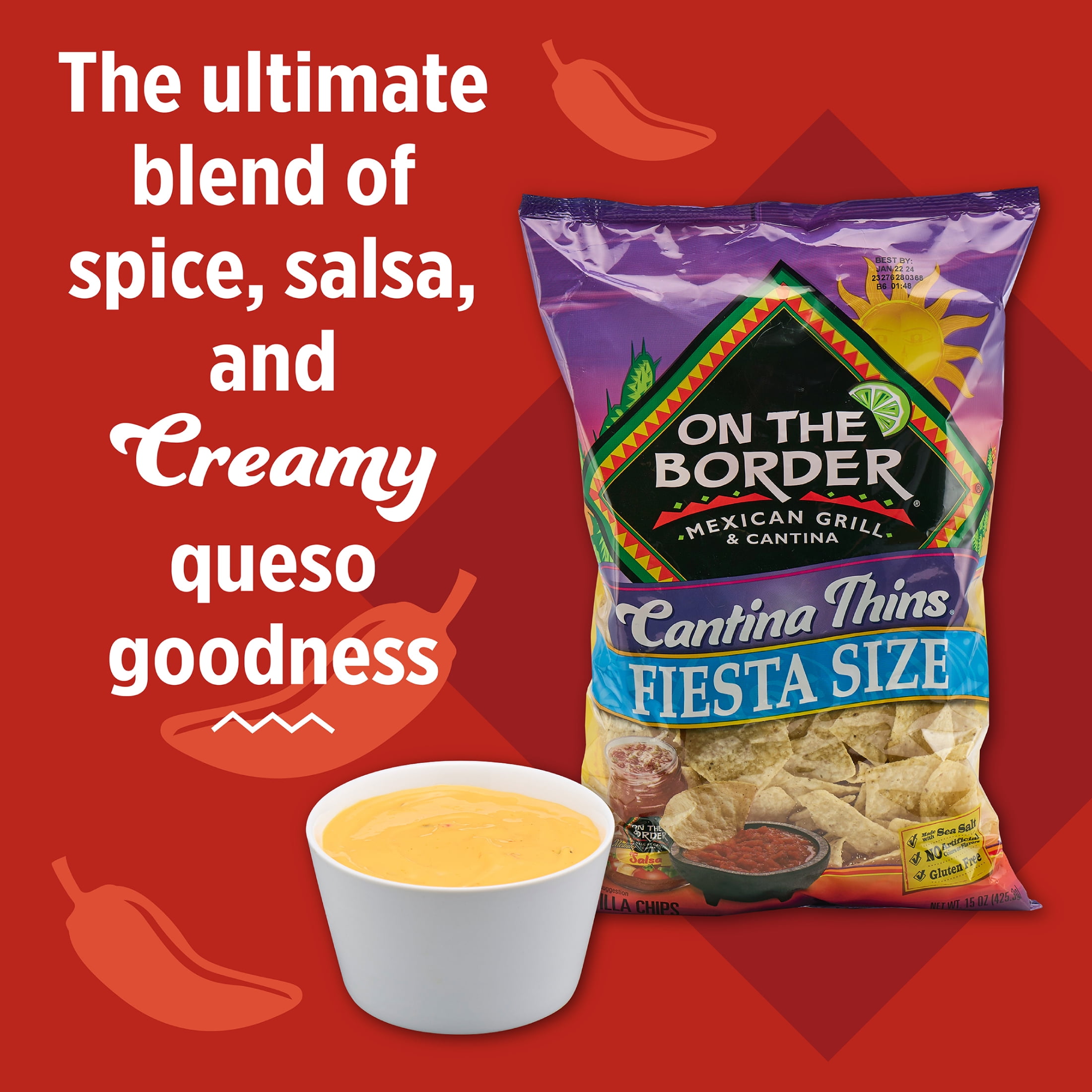 (3 pack) On The Border Salsa Con Queso, 15.25 oz Jar