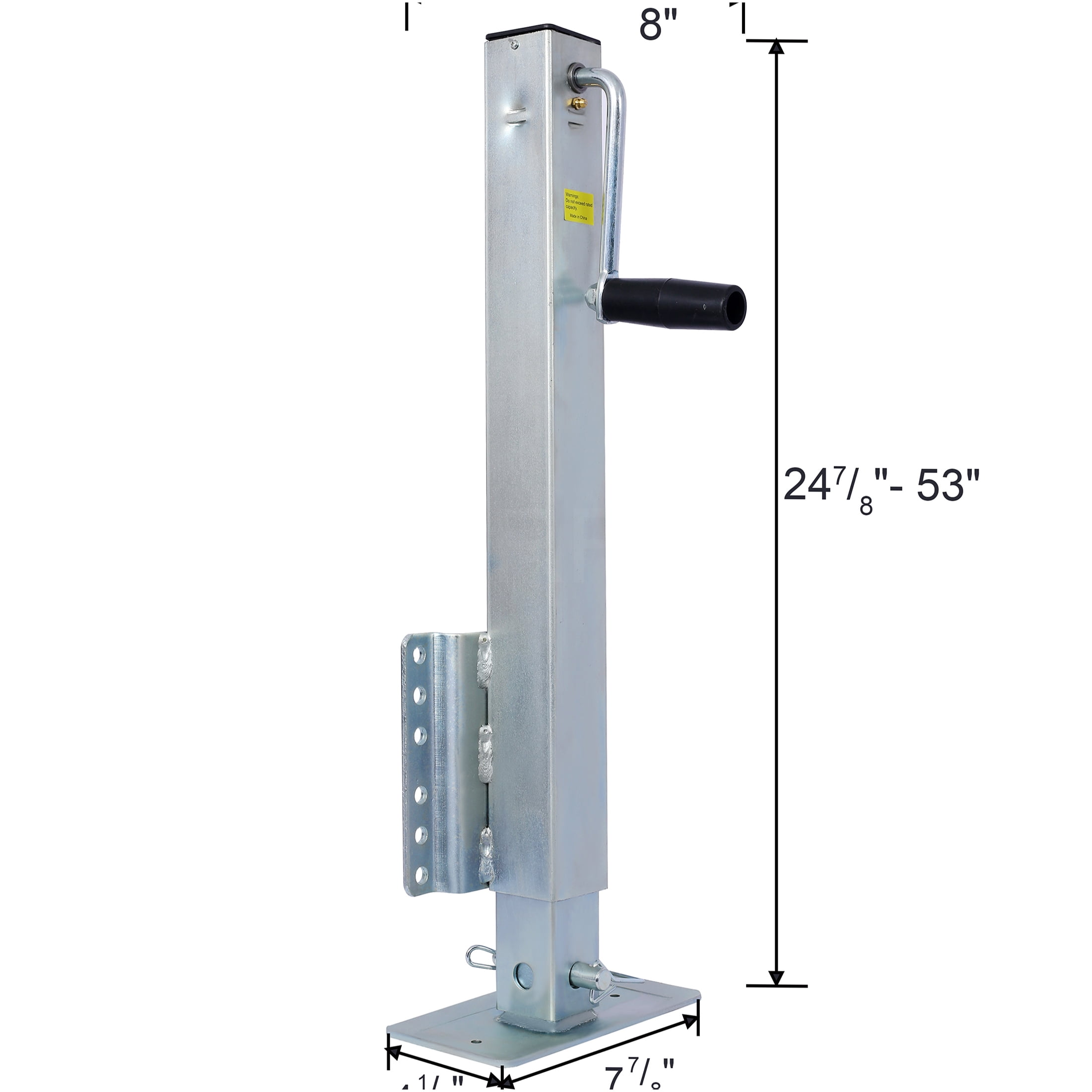 JERFIT 2500 lbs Heavy Duty Trailer Jack with Drop Leg, Fixed Bolt-On Mount, 28.6" Lift, Side Wind Crank for Marine Boat & Utility Trailers