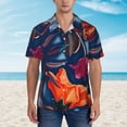 thumbnail image 4 of Bixox Men's Hawaiian Shirts Men's Tropical Flower Print Short-Sleeve Shirt-Large, 4 of 8