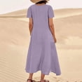thumbnail image 3 of Robe d'Été pour Femmes Maxi Robe d'Été pour Femmes Couleur Unie Décontractée Sans Manches à Col Rond avec Poches Robe de Plage Décontractée Maxi Robe d'Été Robe Maxi d'Été pour Femmes Robe d'Été pour Femmes Plage, 3 of 6