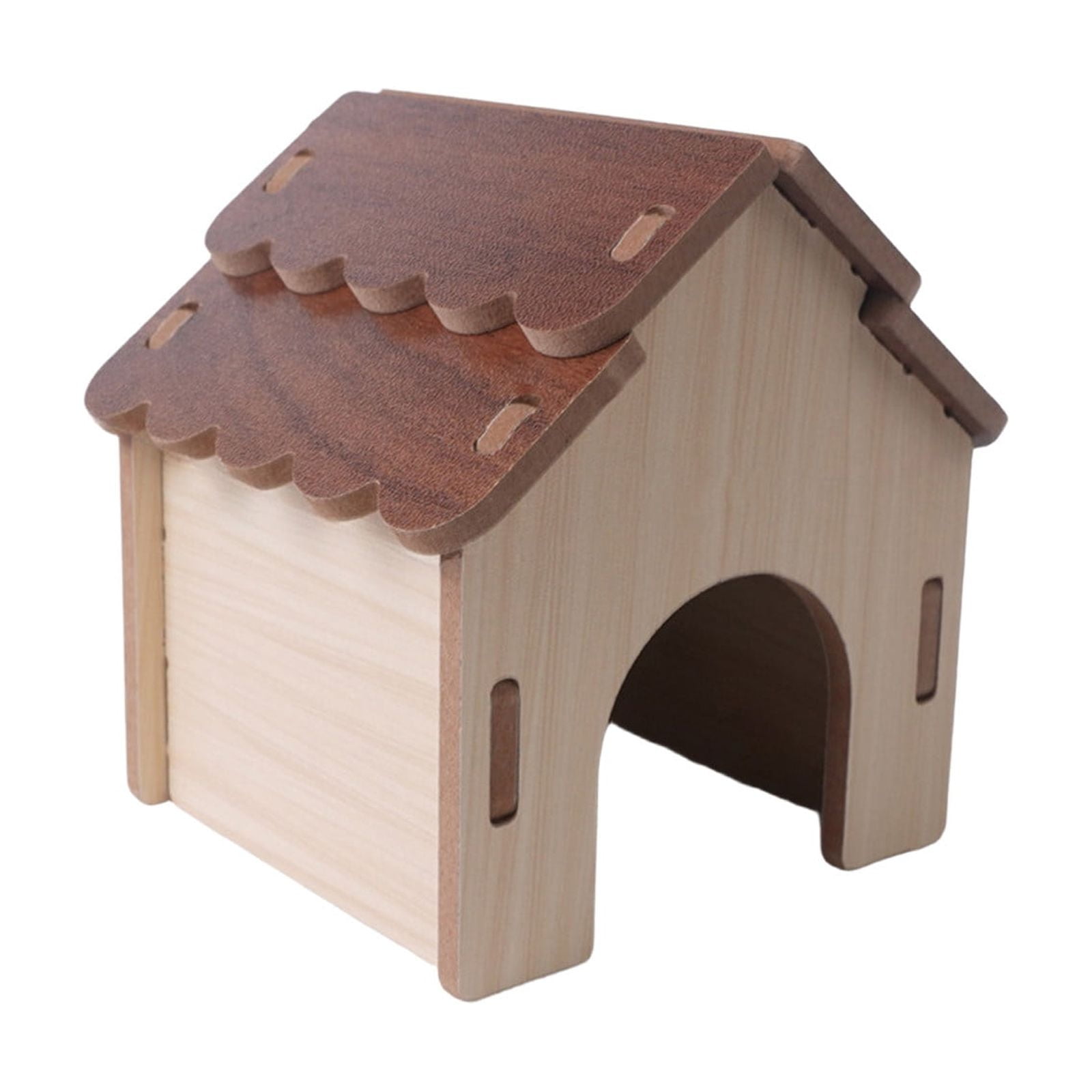 Guinea Pig Chinchilla Hideouts, Indoor Cat House Habitats Cages Accessories Wooden Hides, for Hamster Squirrel Small Bunny Rat Mouse C
