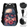 thumbnail image 3 of Pofeuu Skull With Roses And Sunglasses Print Storage Laptop Backpack with USB Charging Port[Water Resistant] College Computer Bookbag Fits, 3 of 7