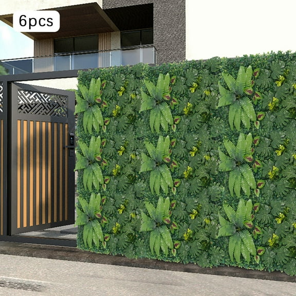 6pcs Artificial Greenery Wall Backdrop Decor Privacy Hedge Grass Fence Panels