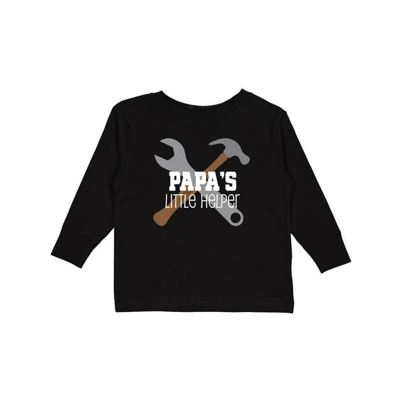 Inktastic Papa Little Helper Boys Long Sleeve Toddler T-Shirt
