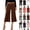 29# Brown, variant on Fold Over Capri Pants for Women Low Rise Striped Wide Leg Yoga Capris Summer Cute Going Out Flowy Gaucho Pants Streetwear Gray L
