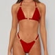 thumbnail image 3 of Bikini Tipo tanga Ticfox Traje de baño dividido para mujer rojo S, 3 of 6