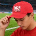 thumbnail image 6 of WKSCLPAI 2026 North America Soccer Tournament Welcome Baseball Cap, Adjustable Unisex Vintage Washed Hat for Soccer Fans, Red, 6 of 8