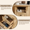thumbnail image 3 of KeyWhat Farmhouse 2-Drawer Nightstand with Charging Station, 18" Wooden End Table for Bedroom, Living Room, Natural Oak, 3 of 7