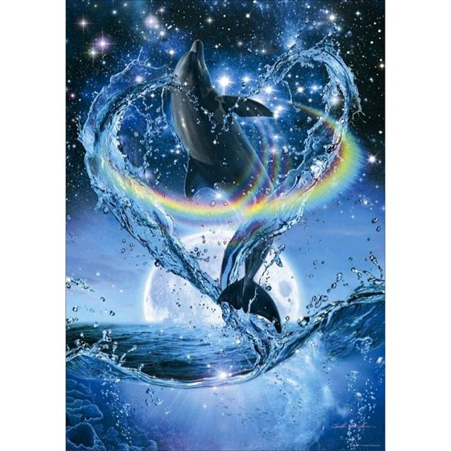 Taladro diamante pintura (DE2844) 5D DIY completo delfín salto punto de cruz bordado Kit 30x40cm FLhrweasw Nuevo