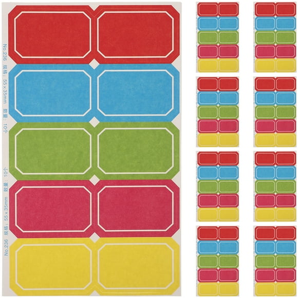 10 Sheets Blank Name Labels Portable Name Stickers Portable Price Label Name Stickers