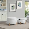 thumbnail image 2 of Bennett 2-PC Storage Ottoman Set in Sherpa Parchment Gray Fabric, 2 of 7