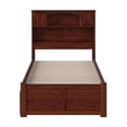 thumbnail image 4 of Leo & Lacey Transitional Solid Wood Twin Storage Platform Bed in Walnut, 4 of 7