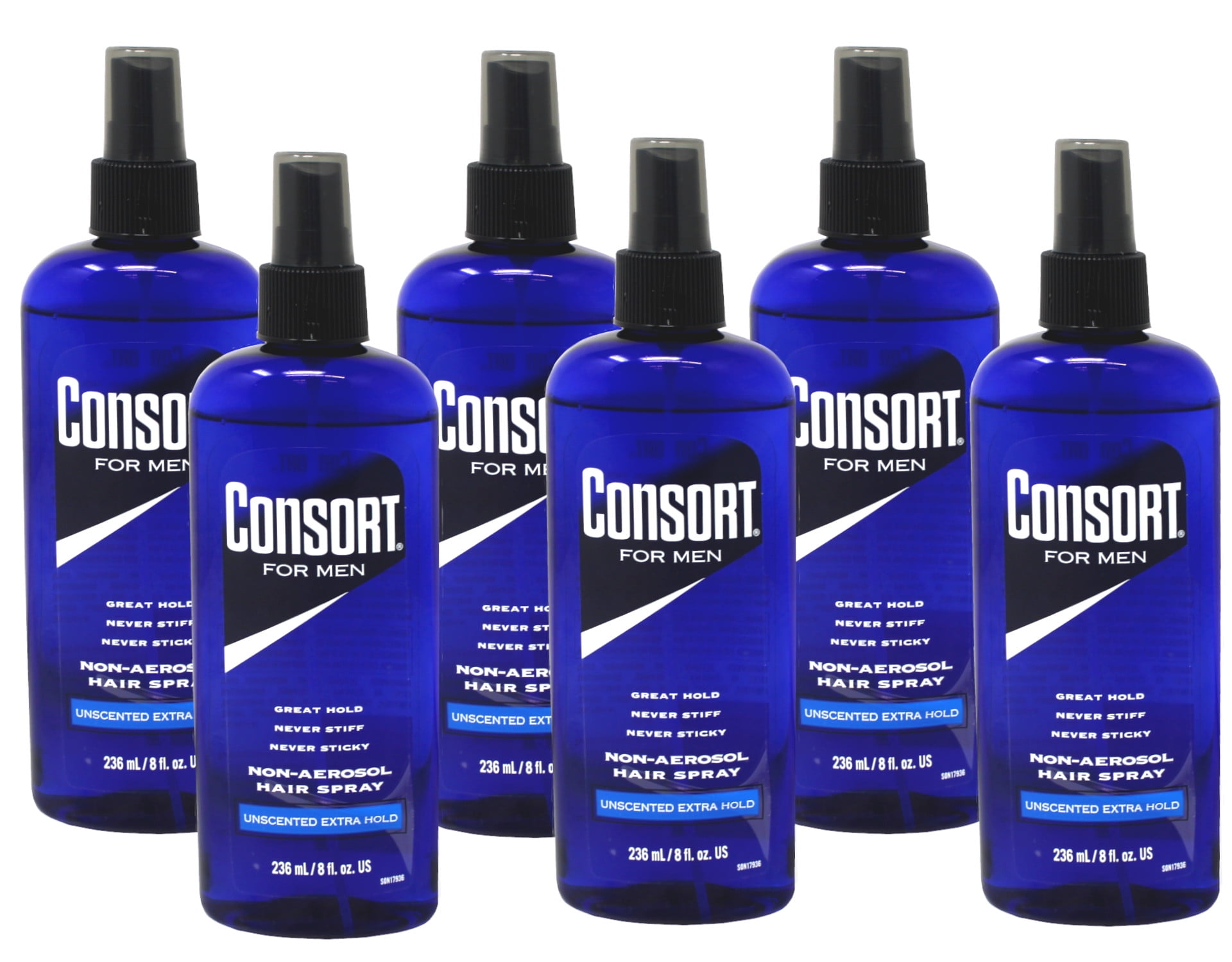 6 Pack of Consort Hair Spray, Unscented Extra Hold 8 Ounce - Walmart.com