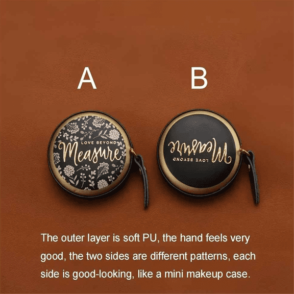 Vintage Style 5 Foot Portable Telescopic Tape Measure - Faux Leather Mini with Floral Design, Great for Sewing 1 Pack,1 * Leather Tape Measure