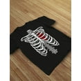 thumbnail image 2 of Tstars Men’s Skeleton Rib Cage Heart X-Ray Halloween Costume T-Shirt – Funny Halloween Party Shirt, 2 of 7