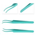 thumbnail image 3 of Pinzas para pestañas redondas únicas de 1 pieza para baño de acero inoxidable verde, 3 of 5
