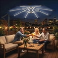 thumbnail image 2 of Outsunny 10 ft Offset Patio Umbrella with Solar Light, Hanging Parasol, 2 of 10