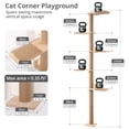 thumbnail image 3 of DOMIPET Cat Tree, 5 Tier Floor To Ceiling Cats Tower, Wall-Mounted Cat Scratching Post, Wild Simulation Cats Wall Shelves, 3 of 7