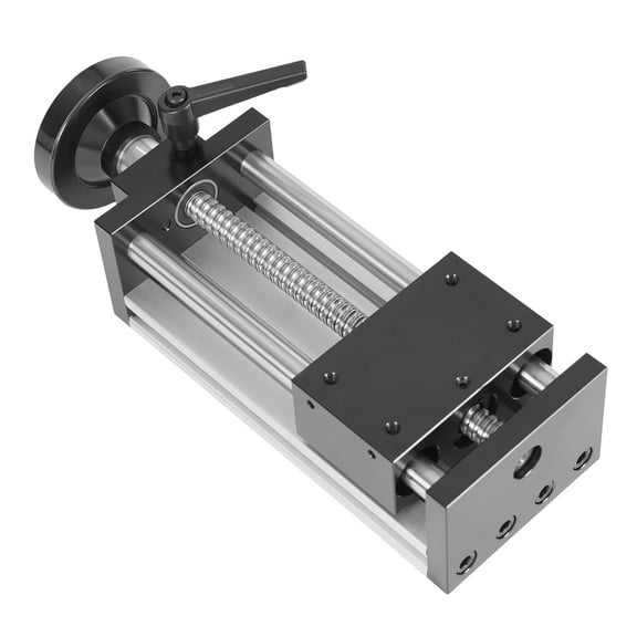 Linear Stage Actuator Manual 100mm Linear Rail Stage Ball Screw Dual Optical Axis Manual Linear Stage Actuator with Handwheel, Manual Sliding Table for Mechanical Equipment