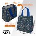 thumbnail image 3 of Pioneer Flower Floral Print Pattern Insulated Lunch Bag for Women & Adults,Large Portable Soft Cooler Lunch Bag,Thermal Food Storage Tote with Pearl Cotton,8.66L,8.75x5.75x9.5 Inch, 3 of 6