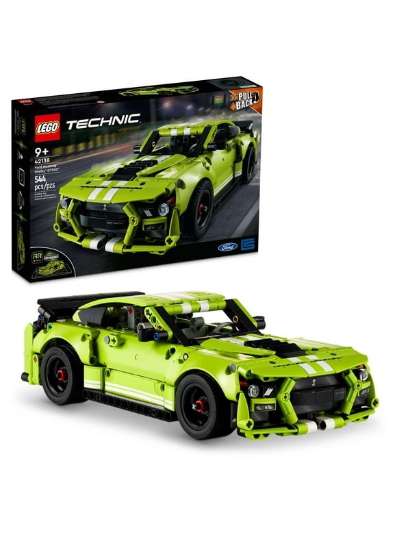 LEGO Technic Ford Mustang Shelby GT500 Building Set 42138 - Pull Back Drag Race Toy Car Model Kit, Featuring AR App for Fast Action Play, Great Gift for Boys, Girls, and Teens Ages 9+