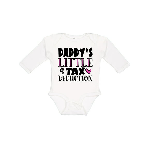 Inktastic Daddy's Little Tax Deduction Pink Hearts Boys or Girls Long Sleeve Baby Bodysuit