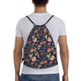 thumbnail image 2 of Kdxio Flower Print Drawstring Backpack Bag,Waterproof Draw String Back Sack, Gym Drawstring Bags Swim Bag For Unisex, 2 of 9