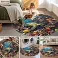 thumbnail image 5 of Round Rugs 5Ft, Summer Turtle Round Area Rug Washable Indoor Throw Carpet, Beach Ocean Coral Colorful Tropical Fish Soft Non Slip Circle Rug for Cabinet Bathroom Home Decor Aesthetic, 5 of 8