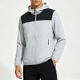 thumbnail image 2 of Men's UPF 50+ Sun Protection Hoodie Jacket Long Sleeve Zip Lightweight Windbreaker Quick Dry Athletic Outdoor Shirts with Pockets Black XXL, 2 of 9