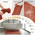 thumbnail image 6 of BGC Fall Orange Set of 2 Waffle Bathroom Rugs, Boho Bath Rugs Non Slip Washable, Super Absorbent Bath Mats, Ultra Soft Rubber Backed Shower Mats for Bathroom Floor, Tub, 17"x24"+20"x32", 6 of 6