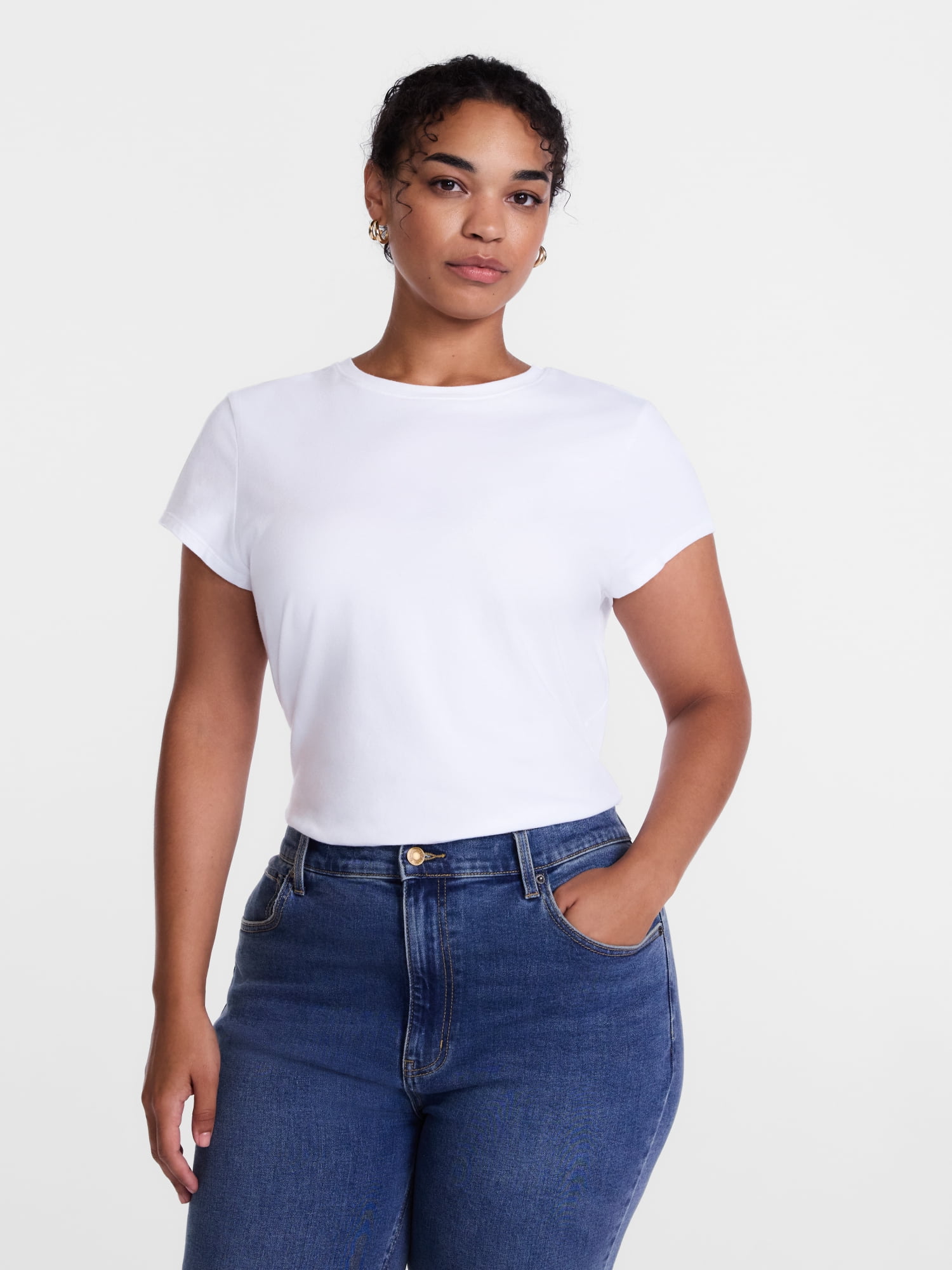 Scenario Women's and Women's Plus Tee with Short Cap Sleeves, Sizes XS-4X