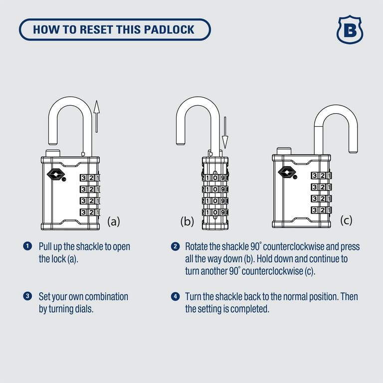 Brinks 40mm TSA Resettable Combination Luggage Padlock photo 6
