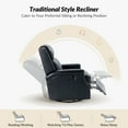 thumbnail image 4 of Genuine Leather Swivel Rocker Recliner Wingback Transitional Set of 2 Navy, 4 of 7