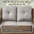 thumbnail image 6 of PARKWELL Outdoor Patio Loveseat Sofa,Weather Resistant Wicker Loveseat with Deep Seat Anti-Slip Cushion,Gray, 6 of 9