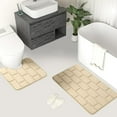 thumbnail image 4 of Bathroom Rug & Toilet Mat 2-Piece Set | Non-Slip Rubber Backing | Quick-Dry Absorbent Polyester Fabric | Machine Washable | 40x50cm & 50x80cm, 4 of 6